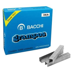 Grampo 24/6 Bacchi Caixa com 1000 Unidades