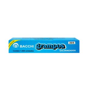 Grampos para Grampeador Galvanizado 1000 Unidades 26/6 Bacchi