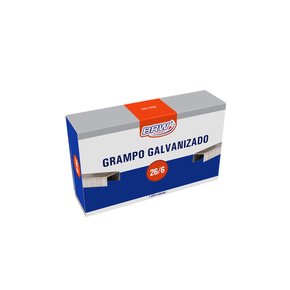 Grampos para Grampeador Galvanizado 1000 Unidades 26/6 BRW