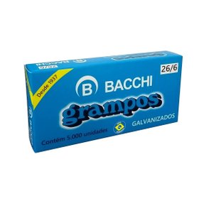 Grampos para Grampeador Galvanizado 5000 Unidades 26/6 Bacchi