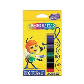 Guache Bastão 10ml 06 Cores Acrilex