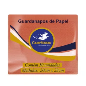 Guardanapo Laranja 19,5x22,5cm C/ 50un Campfestas