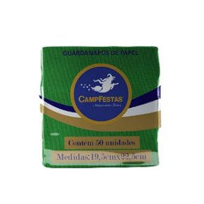 Guardanapo Verde Bandeira 19,5x22,5cm Campfestas C/ 50 Un