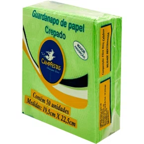 Guardanapo Verde Claro 19,5x22,5cm C/ 50un Campfestas