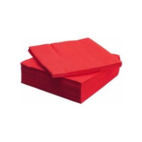 Guardanapo Vermelho Liso 32x32cm Folha Dupla Silver Plastic c/ 20 Unidades