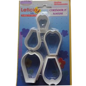Jogo Cortador Plástico Pétalas 5 Pcs Leticia