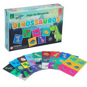 Jogo da Memória 54 Peças Dinossauros Coluna
