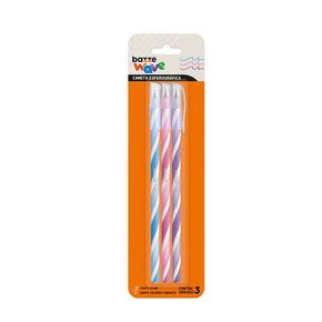 Kit 03 Canetas Esferográficas 1.0mm Wave Bazze