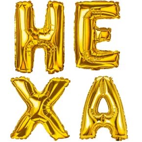 Kit Bexiga Metalizada Ouro Hexa