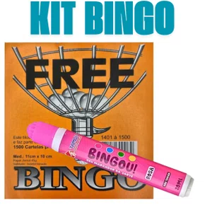 Kit Bingo Cartela + Marcador Rosa Tamoio