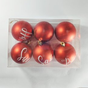 Kit Bolas de Natal 6cm Vermelho Dizeres Frases 6 Un Global