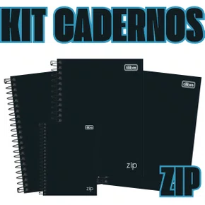 Kit Cadernos Universitário + Caderneta Zip Preto Tilibra