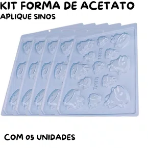 Kit de Formas Acetato Apliques Sinos Cód.10373 com 05 Unidades BWB