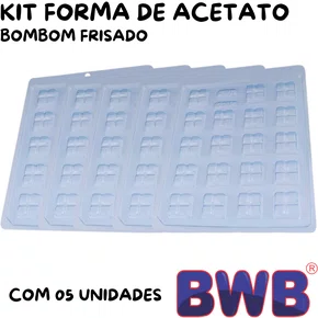 Kit de Formas Acetato Bombom Frisado Cód.139 com 05 Unidades BWB