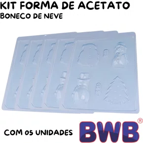 Kit de Formas Acetato Boneco de Neve Cód.153 com 05 Unidades BWB