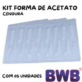 Kit de Formas Acetato Cenoura Cód.413 com 05 Unidades BWB