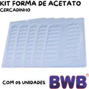 Kit de Formas Acetato Cercadinho Cód.9564 com 05 Unidades BWB
