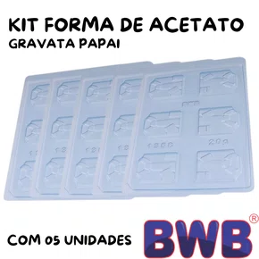 Kit de Formas Acetato Gravata Papai Cód.1358 com 05 Unidades BWB