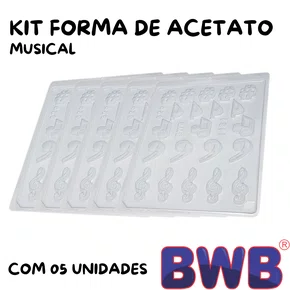 Kit de Formas Acetato Musical Cód.1161 com 05 Unidades BWB
