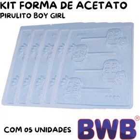 Kit de Formas Acetato Pirulito It’s a Boy It’s a Girl Cód.9659 com 05 Unidades BWB