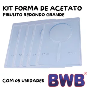 Kit de Formas Acetato Pirulito Redondo Grande Cód.9465 com 05 Unidades BWB