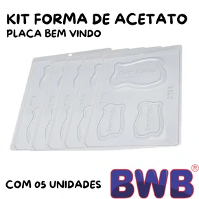 Kit de Formas Acetato Placa Bem Vindo Cód.9534 com 05 Unidades BWB