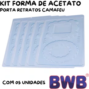 Kit de Formas Acetato Porta Retratos Camafeu Cód.9668 com 05 Unidades BWB