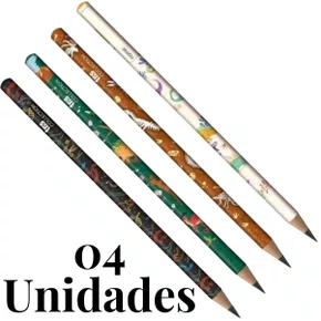 Kit de Lápis Grafite 04 Unidade Sortido Dino Tris