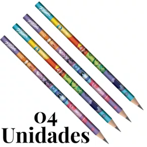 Kit de Lápis Grafite 04 Unidade Sortido Divertidamente Tris