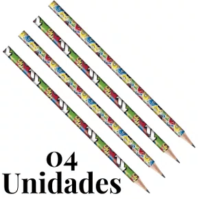 Kit de Lápis Grafite 04 Unidade Sortido Uno Tris