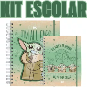 Kit Escolar Cadernos Smart Star Wars Mandalorian DAC