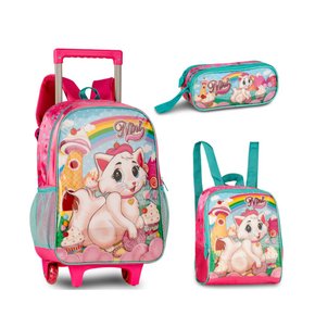 Conjunto de Lancheira Térmica Infantil com Estojo - Rosa