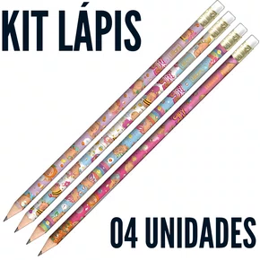 Kit Lápis com Borracha 04 Unidades Sortido Capyclub Tilibra