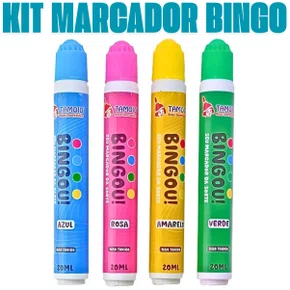 Kit Marcadores de Bingo 20ml Cores Sortidas Tamoio