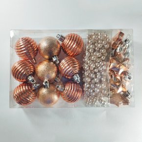 Kit Natalino Bolas 4cm e Enfeites Rose 18 Uni Global