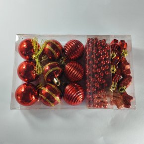 Kit Natalino Bolas 4cm e Enfeites Vermelho 18 Uni Global