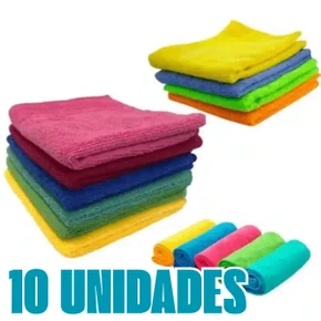 Kit Pano de Microfibra Cores Sortidas C/ 10 Unidades Chessed