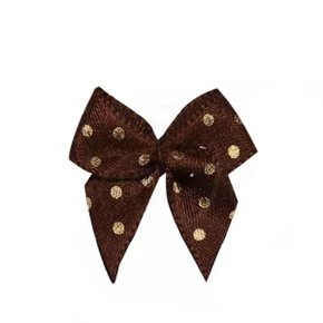 Laço & Cia Cetim Poa Marrom C/ Ouro C/ 25 Un