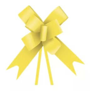 Laço Pronto 18mm Pequeno Amarelo com 10 Unidades Cromus