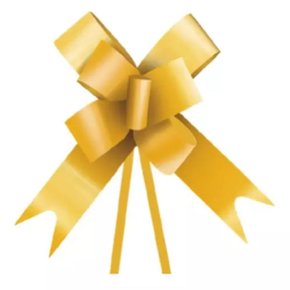 Laço Pronto 18mm Pequeno Metalizado Ouro com 10 Unidades Cromus