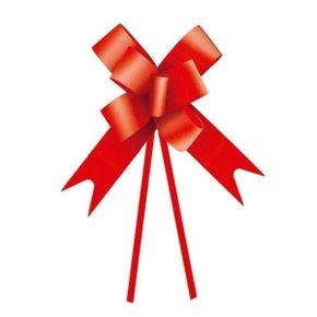 Laço Pronto 18mm Pequeno Metalizado Vermelho com 10 Unidades Cromus