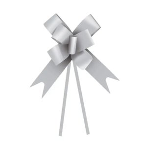 Laço Pronto 23mm Médio Metalizado Prata com 10 Unidades Cromus