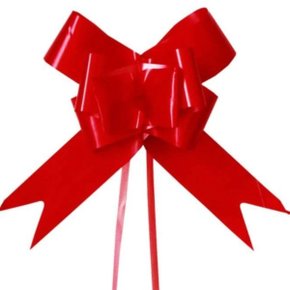 Laço Pronto 23mm Médio Metalizado Vermelho com 10 Unidades Cromus