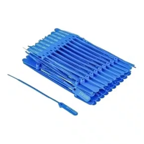 Lacre de Segurança Numerado 16cm Azul - 100 Unidades