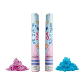 Lança Confete Chá de Revelação Azul/Rosa 30cm Ref I15-20 BR