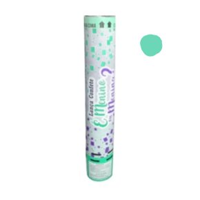 Lança Confete Chá de Revelação Verde Água Metalizado Silver Festas