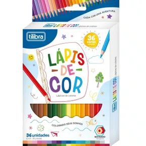 Lápis Cor 36 Cores Madeira Sextavado Tilibra