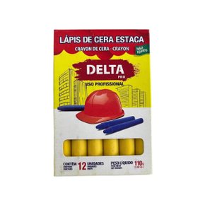 Lápis De Cera Estaca Amarelo com 12 Unidades Delta