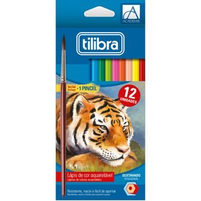 Lápis de Cor 12 Cores Aquarelável + Pincel Académie Tilibra