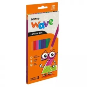 Lápis de Cor 12 Cores Sextavado Bazze Wave Mina 2,7mm Ref. 612942